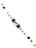 NFL Fashion Snap Seattle Seahawks Logo White Leather Bracelet  With 2 Charms For Football Fans