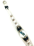 NFL Fashion Snap Seattle Seahawks Logo White Leather Bracelet  With 2 Charms For Football Fans