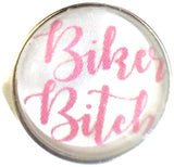 Pink Biker B*tch Harley Davidson Motorcycle Mama Cool 18MM - 20MM Fashion Snap Jewelry Charm