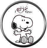 I Love You Heart Snoopy Hugs Happy Valentines Day Celebrate Holiday 18MM - 20MM Snap Jewelry Charm