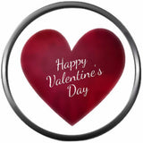Beautiful Red Heart Words Happy Valentines Day Celebrate Holiday 18MM - 20MM Snap Jewelry Charm