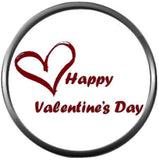 Simple Love Heart Happy Valentines Day Celebrate Holiday 18MM - 20MM Snap Jewelry Charm