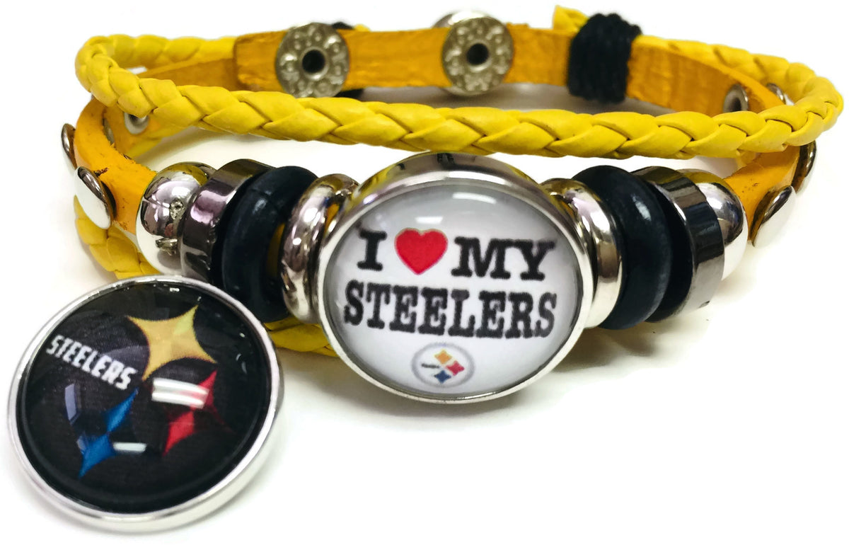 NFL Cool Logo Pittsburgh Steelers Football Fan Team Spirit 18MM - 20MM –  Fashion Snap Jewelry and More