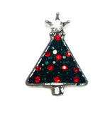 Christmas Holiday Green and Red Tree Large 18MM - 20MM Snap Charm for Snap Jewelry