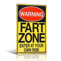 The Tin Wall Metal Garage Sign for Mancave Warning Fart Zone Enter At Your Own Risk