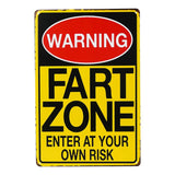 The Tin Wall Metal Garage Sign for Mancave Warning Fart Zone Enter At Your Own Risk