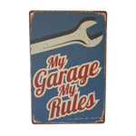 The Tin Wall Metal Garage Sign for Mancave My Garage My Rules