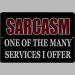 The Tin Wall Metal Garage Sign for Mancave Sarcasm one of the Many Services I Offer