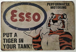 The Tin Wall Metal Garage Sign for Mancave Esso Put a Tiger in Your Tank