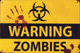 The Tin Wall Metal Garage Sign for Mancave Area 51 Warning Zombies