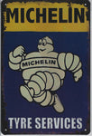 The Tin Wall Metal Garage Sign for Mancave Michelin Man Tyre Services