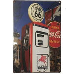 The Tin Wall Metal Garage Sign for Mancave Route 66 Mobilgas