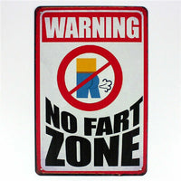 The Tin Wall Metal Garage Sign for Mancave Warning No Fart Zone