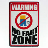 The Tin Wall Metal Garage Sign for Mancave Warning No Fart Zone
