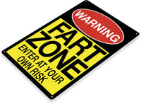 The Tin Wall Metal Garage Sign for Mancave Warning Fart Zone Enter At Your Own Risk