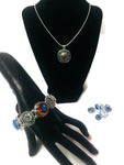 Love You To The Moon Snap Jewelry Necklace Bracelet Set w/8 Reg and 2 Mini Size Charms