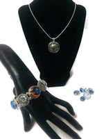 Love You To The Moon Snap Jewelry Necklace Bracelet Set w/8 Reg and 2 Mini Size Charms