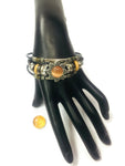 Star Gazer Fashion Snap Jewelry Leather Bracelet Set With 2 Charms Modern And Classy