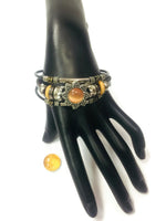 Star Gazer Fashion Snap Jewelry Leather Bracelet Set With 2 Charms Modern And Classy