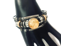 Star Gazer Fashion Snap Jewelry Leather Bracelet Set With 2 Charms Modern And Classy