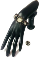 Mystic Fashion Snap Jewelry Brown Leather Bracelet Set With 2 Charms Modern And Classy