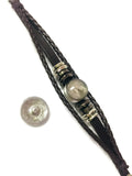 Mystic Fashion Snap Jewelry Brown Leather Bracelet Set With 2 Charms Modern And Classy