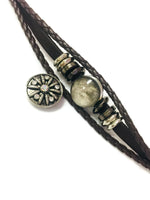 Mystic Fashion Snap Jewelry Brown Leather Bracelet Set With 2 Charms Modern And Classy