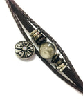 Mystic Fashion Snap Jewelry Brown Leather Bracelet Set With 2 Charms Modern And Classy