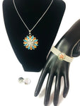 Peace and Brilliance Fashion Snap Jewelry Necklace Bracelet Set Plus 4 Charms Beautiful & Classy
