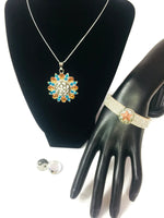 Peace and Brilliance Fashion Snap Jewelry Necklace Bracelet Set Plus 4 Charms Beautiful & Classy