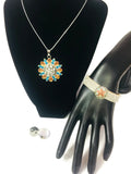 Peace and Brilliance Fashion Snap Jewelry Necklace Bracelet Set Plus 4 Charms Beautiful & Classy