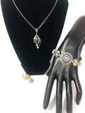 Heart & Soul Fashion Snap Jewelry Necklace Bracelet Set Plus 2 Regular and 2 Mini Size Charms