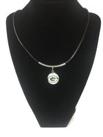NFL Fashion Snap Green Bay Packers Logo Necklace Set With 2 Charms For Football Fans