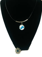 NFL Fashion Snap Jewelry Detroit Lions Logo Necklace Set With 2 Charms For Football Fans