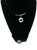 NFL Fashion Snap Jewelry Carolina Panthers Logo Necklace Set With 2 Charms For Football Fans