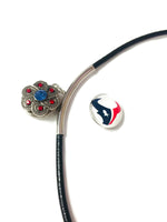 NFL Fashion Snap Jewelry Houston Texans Logo Necklace Set With 2 Charms For Football Fans