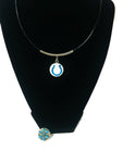 NFL Fashion Snap Indianapolis Colts Logo Necklace Set With 2 Charms For Football Fans