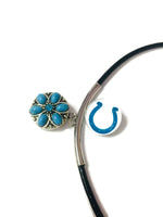 NFL Fashion Snap Indianapolis Colts Logo Necklace Set With 2 Charms For Football Fans