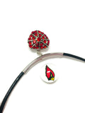 NFL Fashion Snap Jewelry Arizona Cardinals Logo Necklace Set With 2 Charms For Football Fans