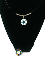 NFL Fashion Snap Dallas Cowboys Logo Necklace Set With 2 Charms For Football Fans
