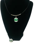 NFL Fashion Snap New York Jets Logo Necklace Set With 2 Charms For Football Fans