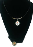 NFL Fashion Snap Jewelry Denver Broncos Logo Necklace Set With 2 Charms For Football Fans