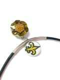 NFL Fashion Snap New Orleans Saints Logo Necklace Set With 2 Charms For Football Fans