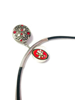 NFL Fashion Snap Jewelry San Francisco 49ers Logo Necklace Set With 2 Charms For Football Fans