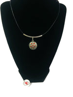 NFL Fashion Snap Jewelry Kansas City Chiefs Logo Necklace Set With 2 Charms For Football Fans