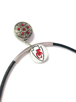 NFL Fashion Snap Jewelry Kansas City Chiefs Logo Necklace Set With 2 Charms For Football Fans