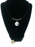 NFL Fashion Snap New England Patriots Logo Necklace Set With 2 Charms For Football Fans