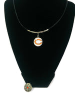 NFL Fashion Snap Chicago Bears Logo Necklace Set With 2 Charms For Football Fans