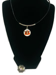 NFL Fashion Snap Cincinnati Bengals Logo Necklace Set With 2 Charms For Football Fans