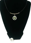 NFL Fashion Snap Oakland Raiders Logo Necklace Set With 2 Charms For Football Fans